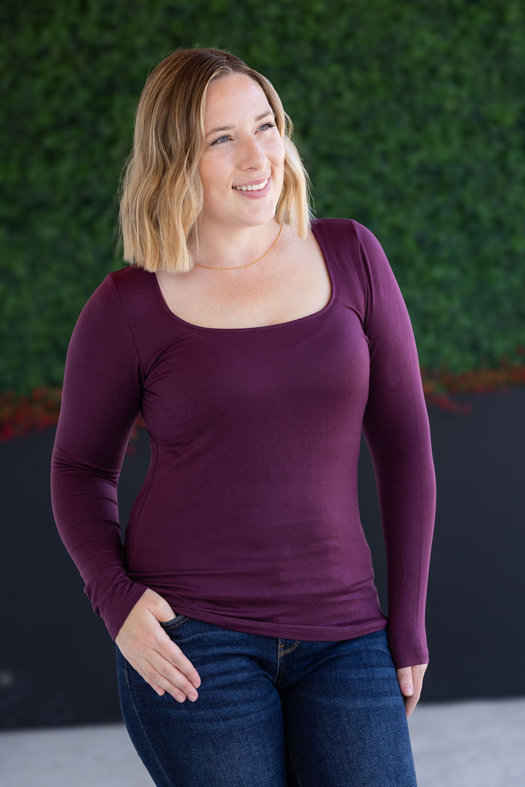 IN STOCK Alyssa Long Sleeve Top - Plum FINAL SALE