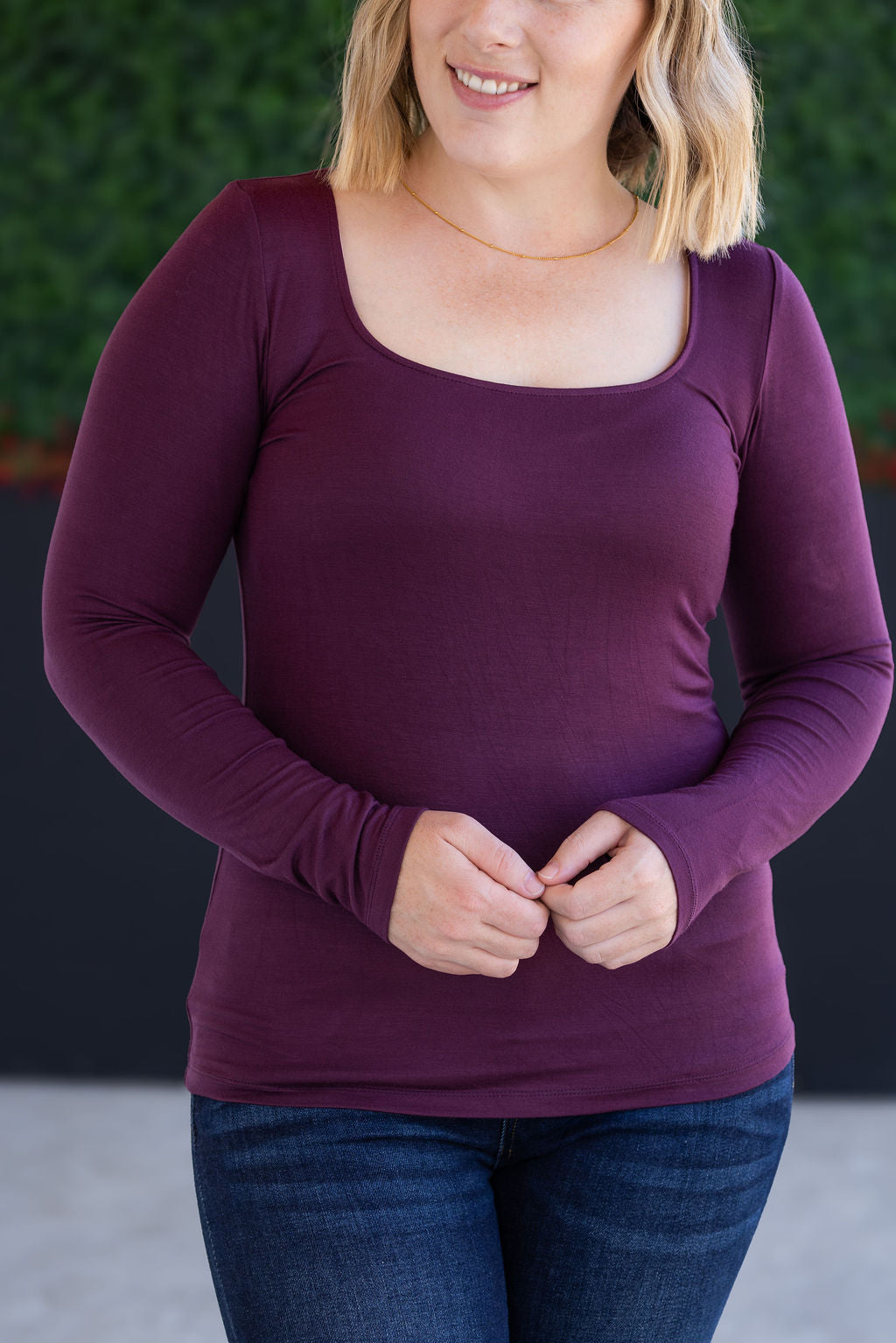 IN STOCK Alyssa Long Sleeve Top - Plum FINAL SALE