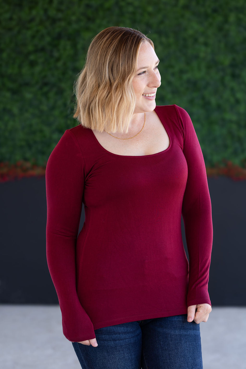 IN STOCK Alyssa Long Sleeve Top - Burgundy FINAL SALE