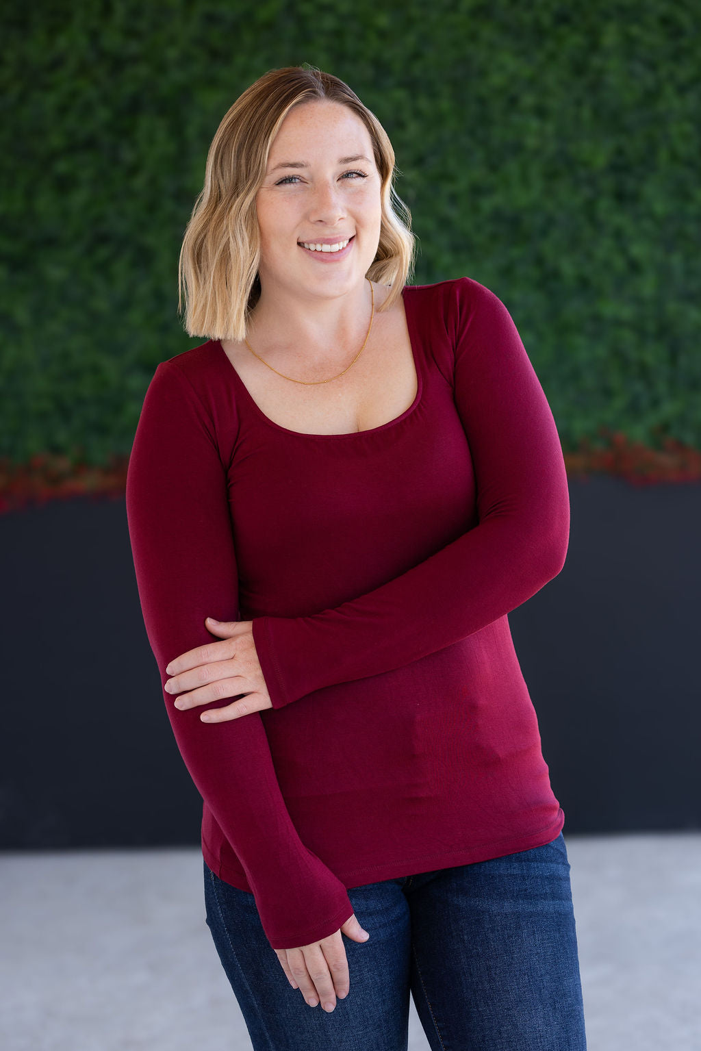 IN STOCK Alyssa Long Sleeve Top - Burgundy FINAL SALE