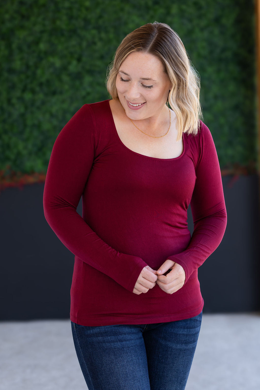 IN STOCK Alyssa Long Sleeve Top - Burgundy FINAL SALE