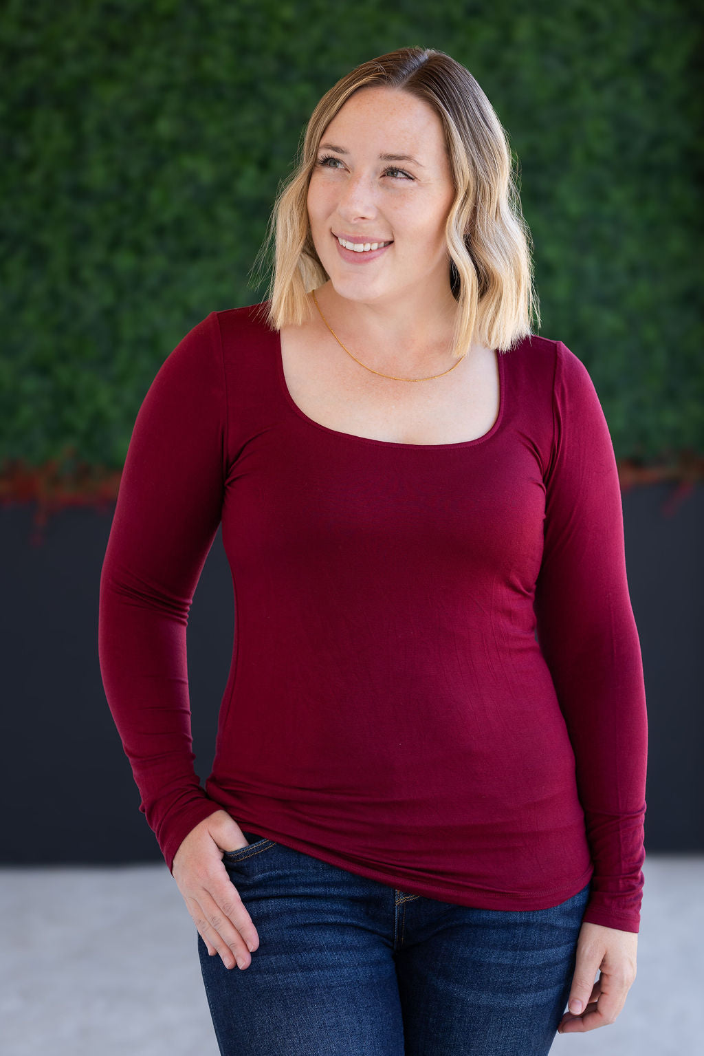 IN STOCK Alyssa Long Sleeve Top - Burgundy FINAL SALE