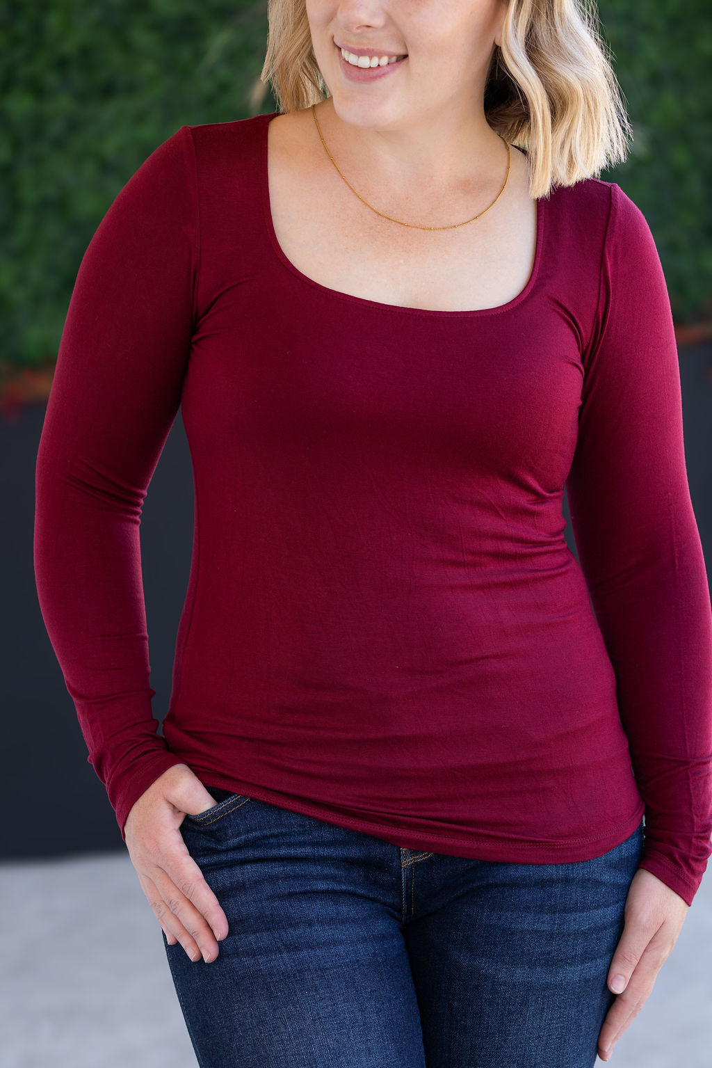 IN STOCK Alyssa Long Sleeve Top - Burgundy FINAL SALE