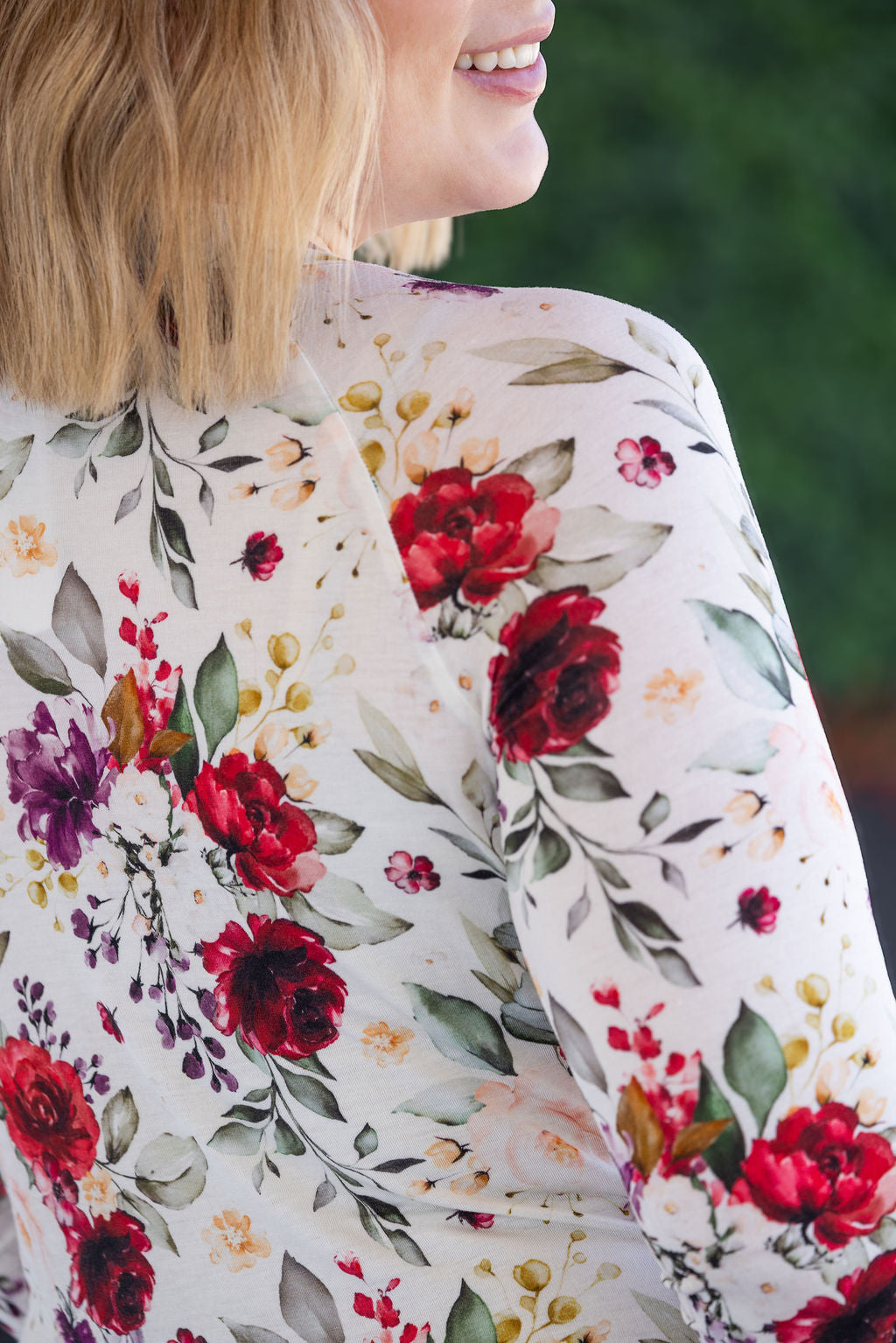 IN STOCK Blair Long Sleeve Top - Burgundy Bloom FINAL SALE