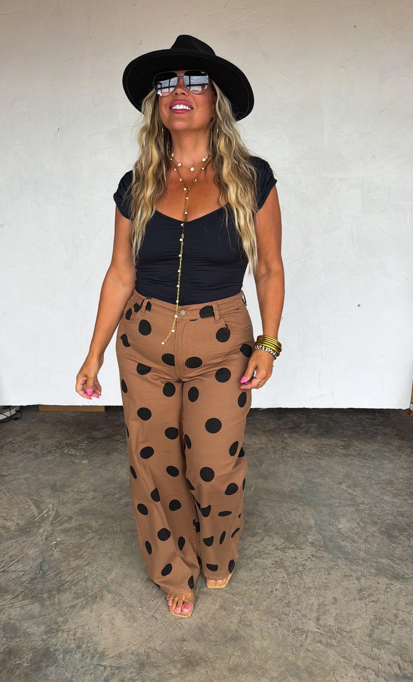 Blakeley Mocha Dot Denim Jeans - Preorder by Blakeley