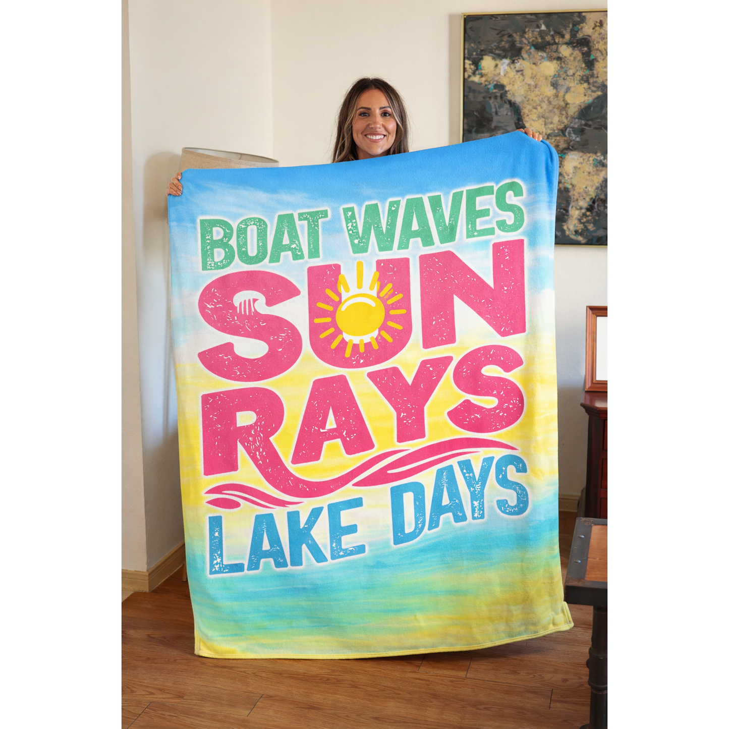 Ready to Ship | Boat Waves Blanket🌅🚤
