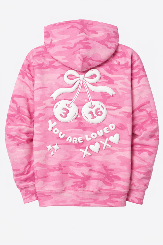 You Are Loved 3:16 Puff Print Hoodie