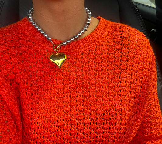 GLAM HEART NECKLACE by Chansuttpearls