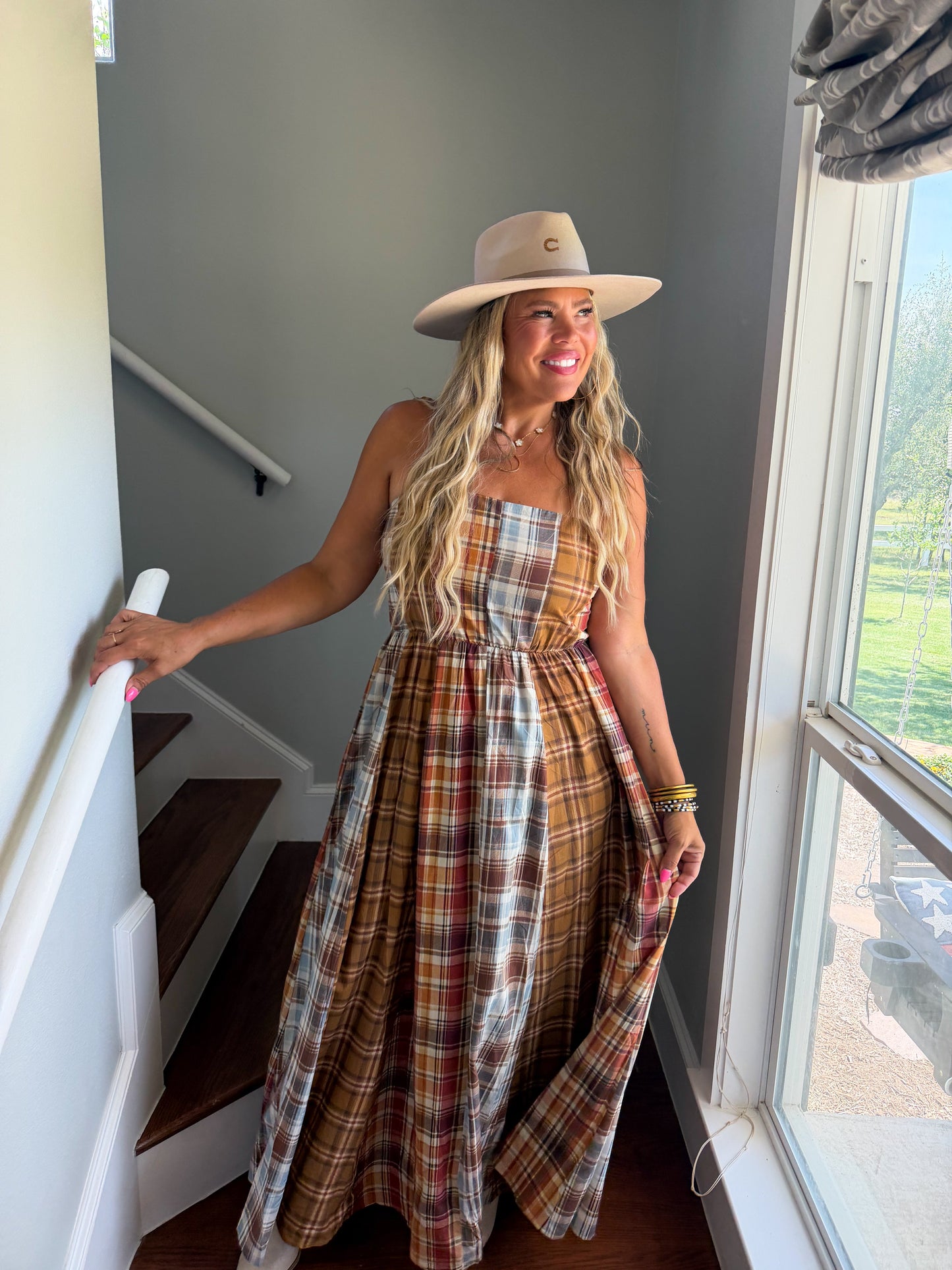 PREORDER- THE ASHFORD PLAID MAXI DRESS by Blakeley
