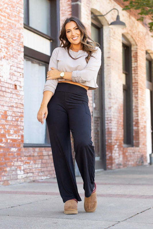 Ready to Ship | The Serena  - Black Luxe Loungers with Pockets