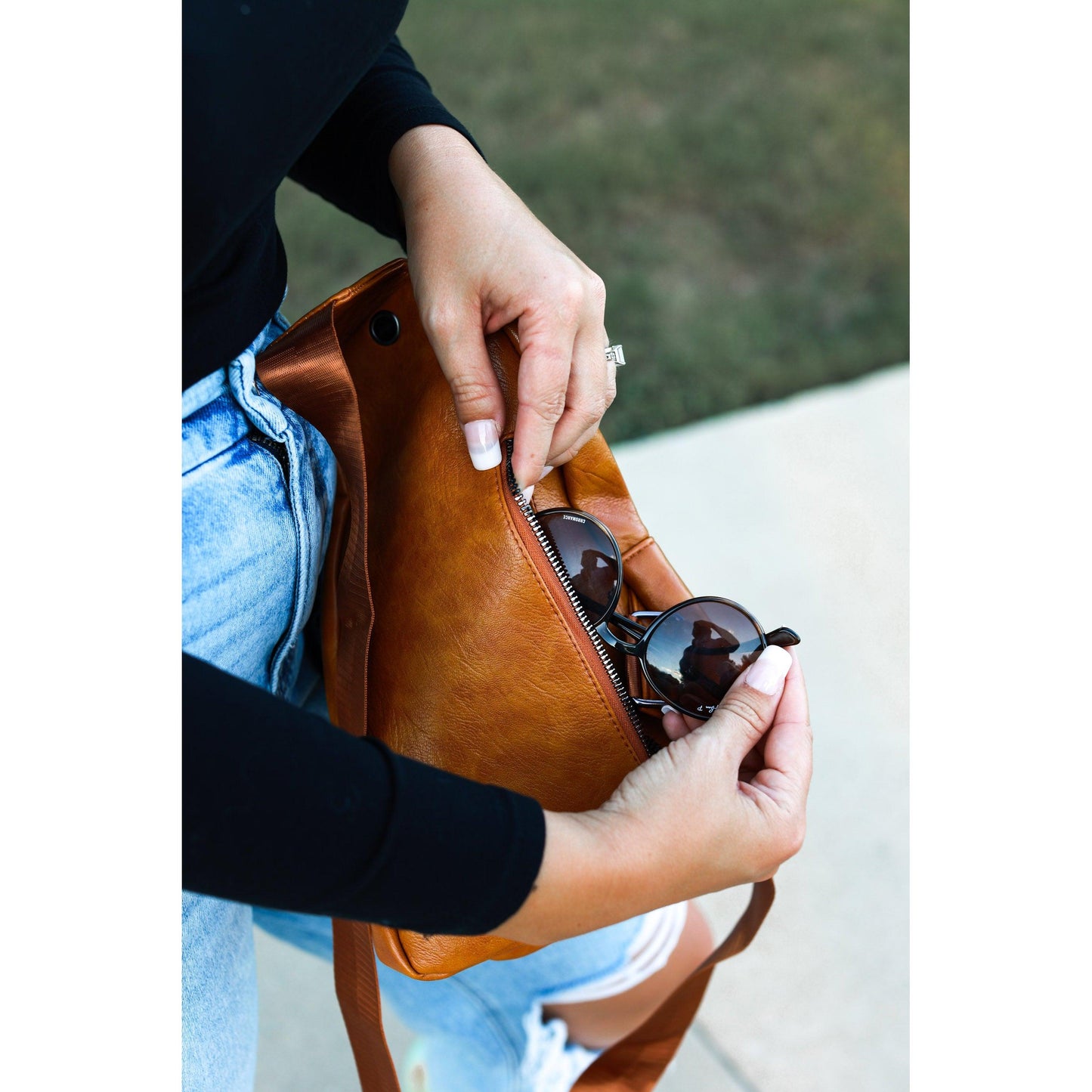 Boho vintage sling bag with adjustable crossbody strap