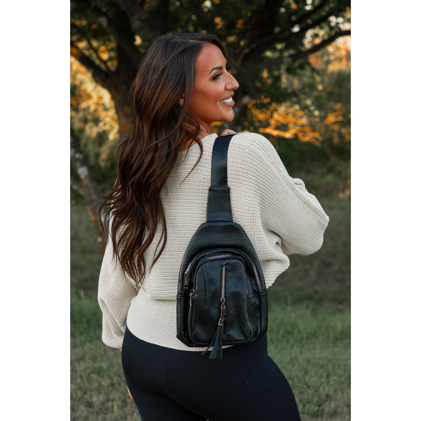 Boho vintage sling bag with adjustable crossbody strap