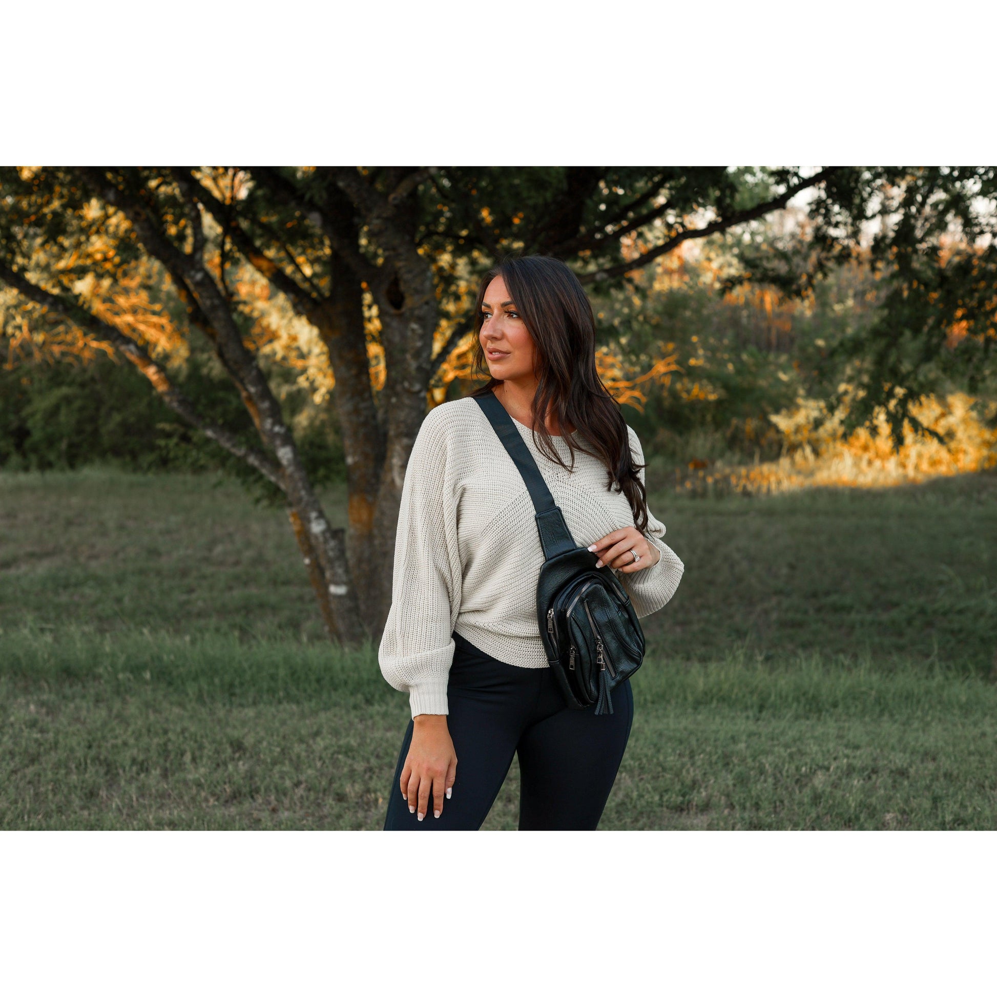 Boho vintage sling bag with adjustable crossbody strap