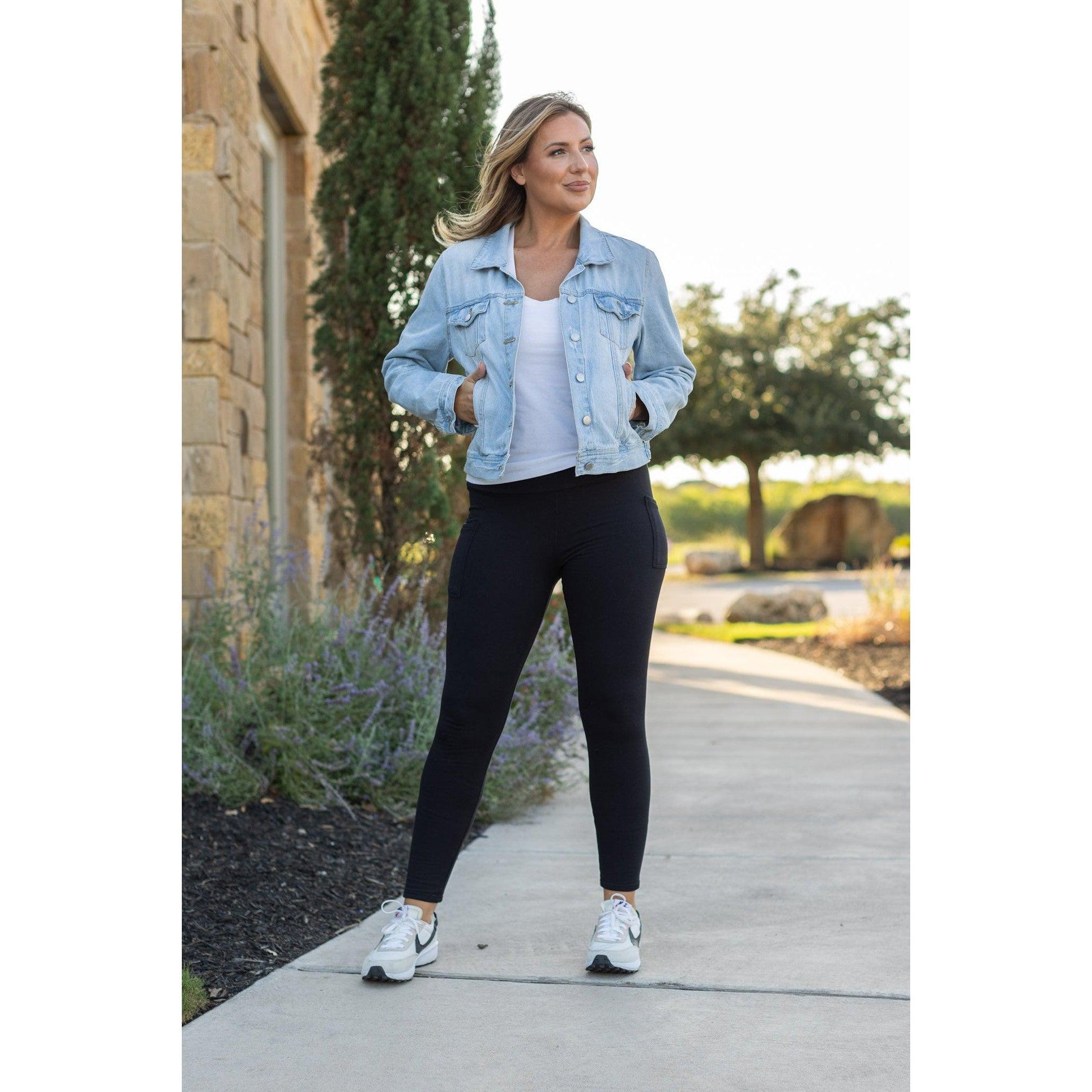 “Buttery soft black leggings for women with high waistband