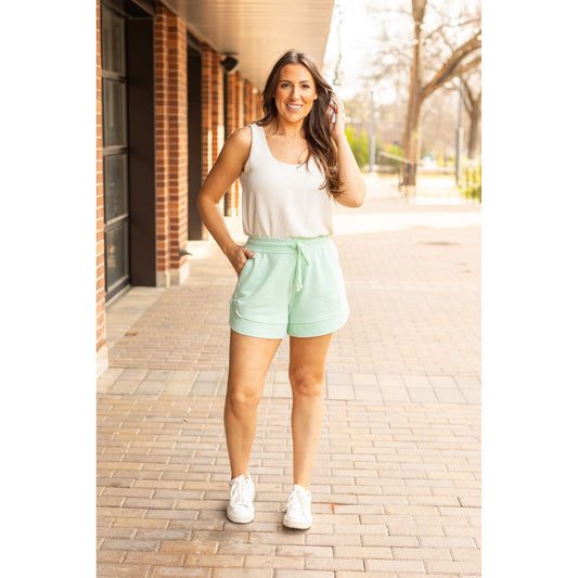 Julia Rose The Emelia mint terry cloth shorts women’s casual lounge shorts