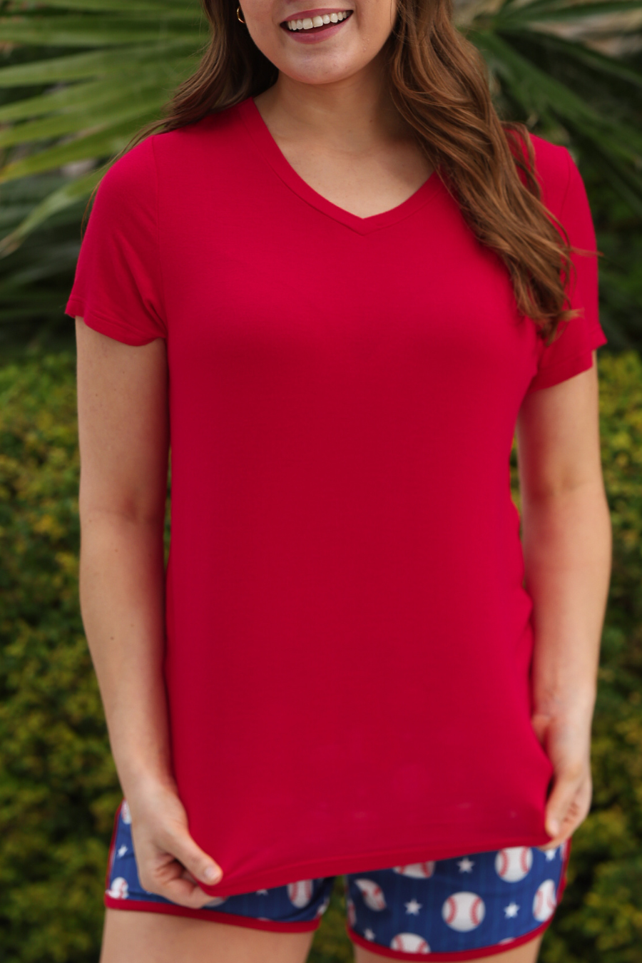 Jess Lea Basic Tee- Red
