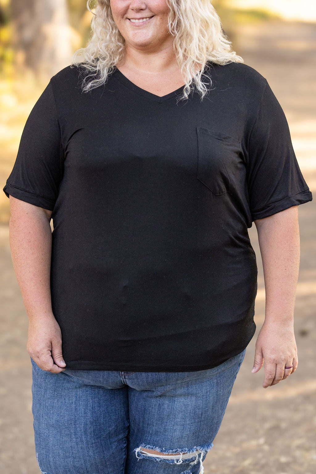 IN STOCK Sophie Pocket Tee - Black FINAL SALE