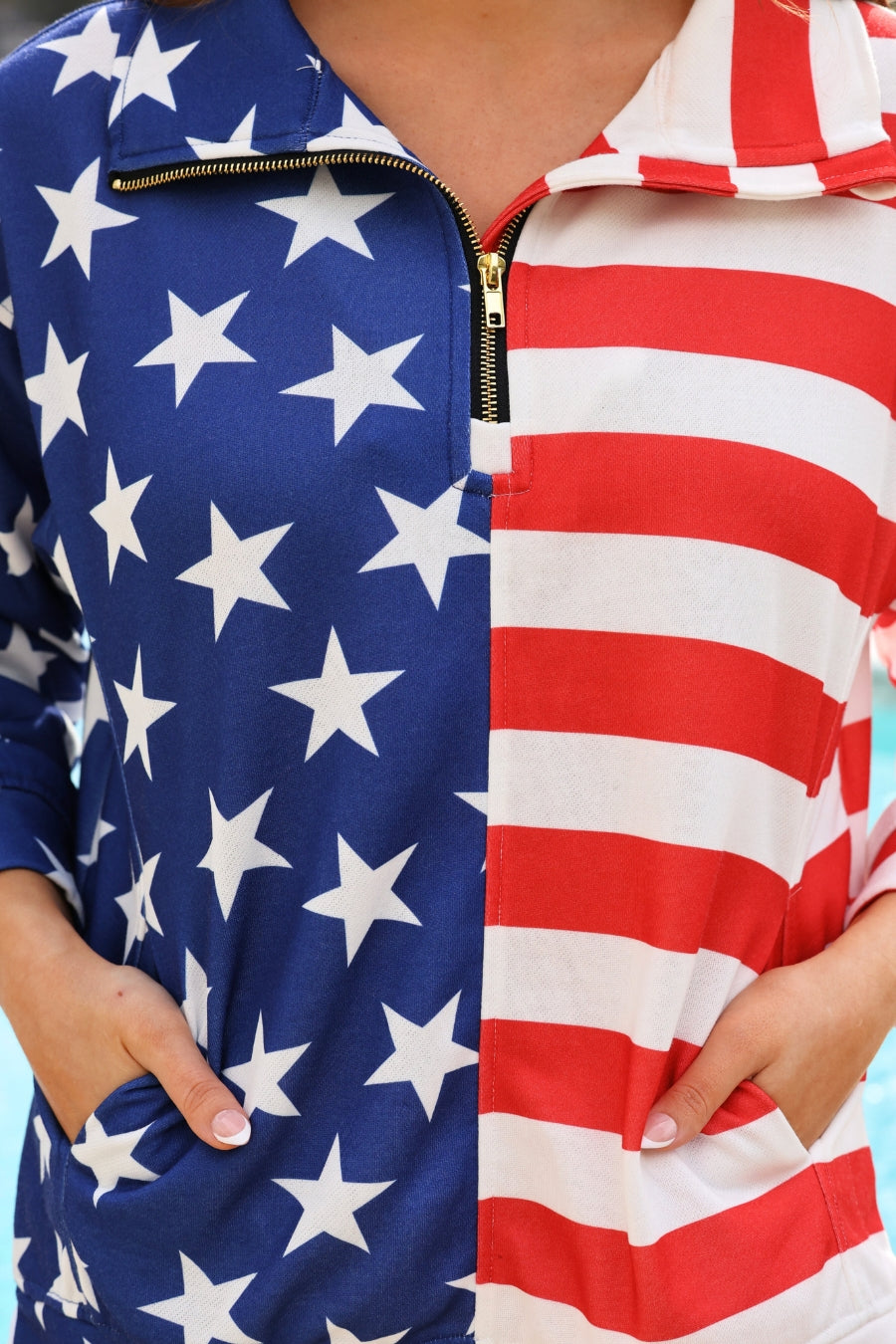 Stars and Stripes Quarter Zip Pullover