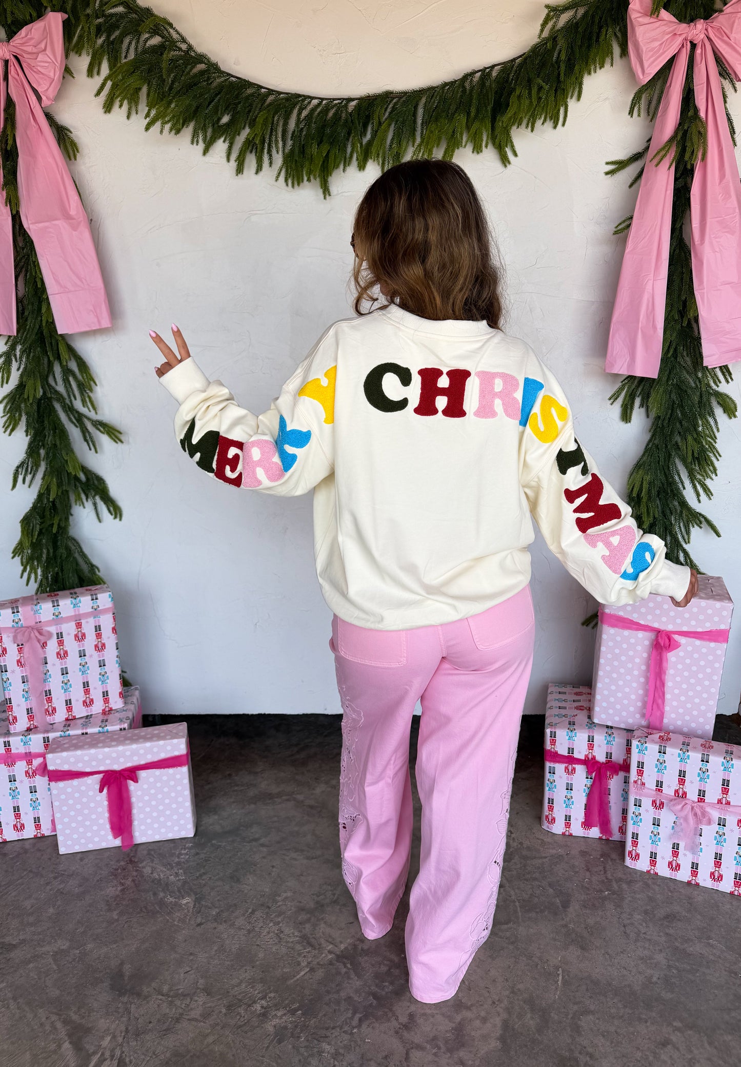 PREORDER- MERRY MESSAGE SWEATSHIRT by BLAKELEY