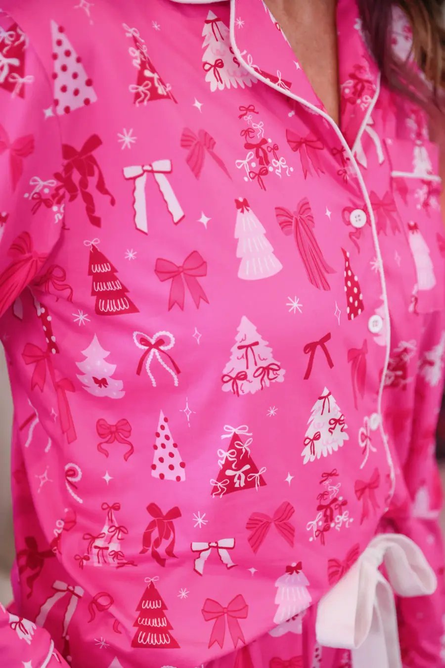 PREORDER- Pretty Pink Christmas Ruffle Pajama Set by Jess Lea