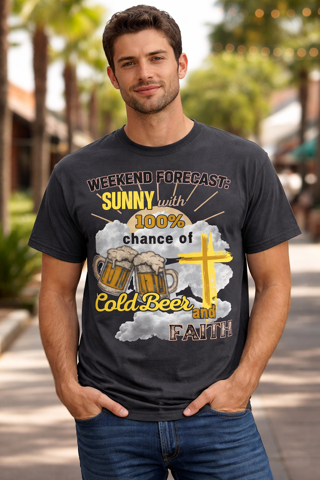 Comfort Colors C1717 Adult Weekend Forecast Premium USA Cotton Tee by Knitted Grace Boutique
