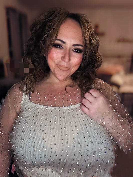 All That Glitters Beaded Soft and Stretchy Mesh