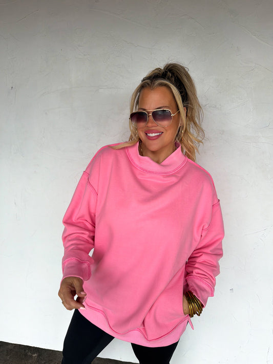 SPRING MOCK NECK POCKET PULLOVER by BLAKELEY