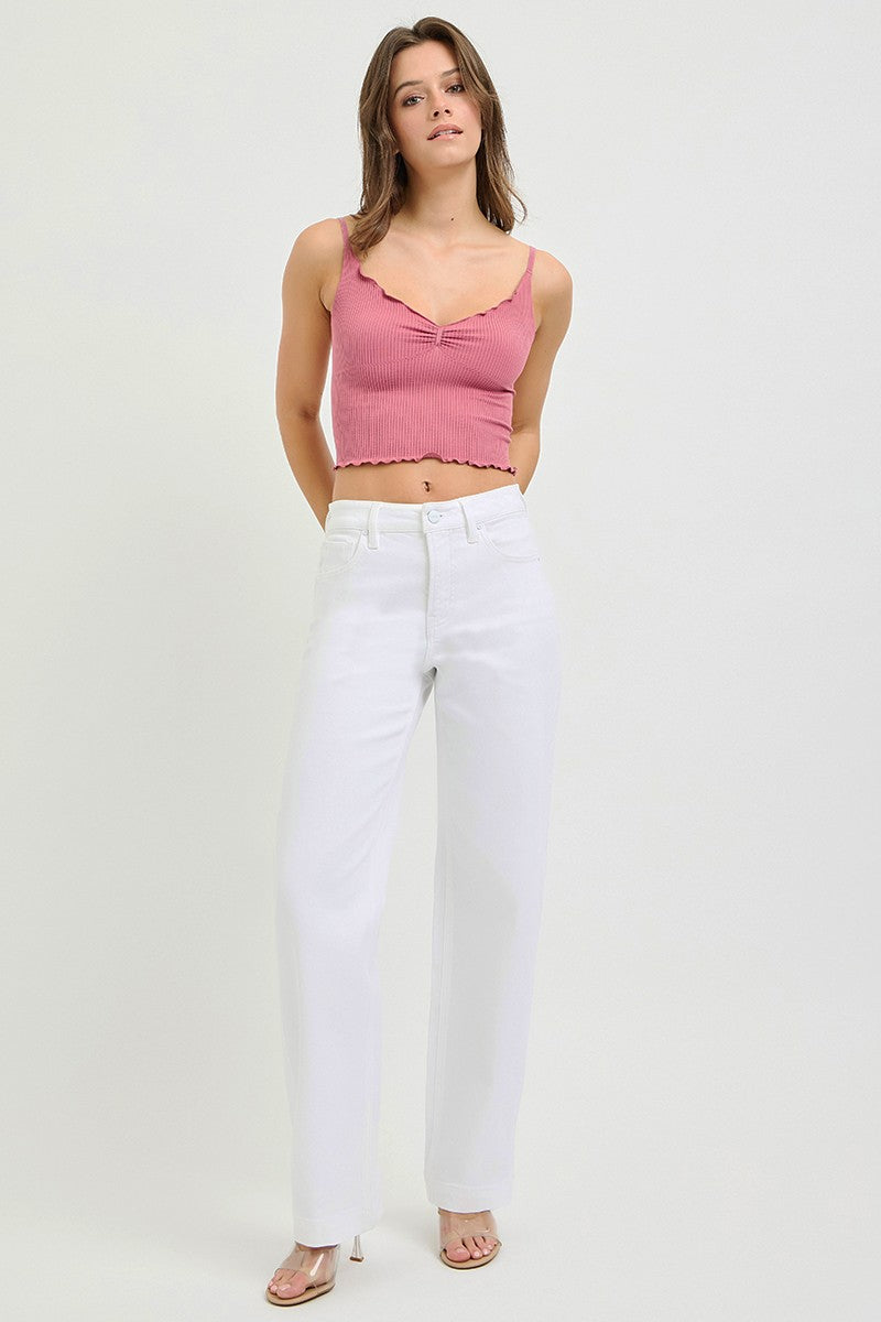 RISEN Full Size High Rise Wide Baggy Pants Plus Size by Trendsi