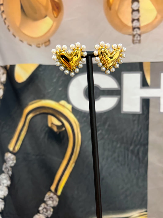 PEARL HEART EARRINGS by Chansuttpearls
