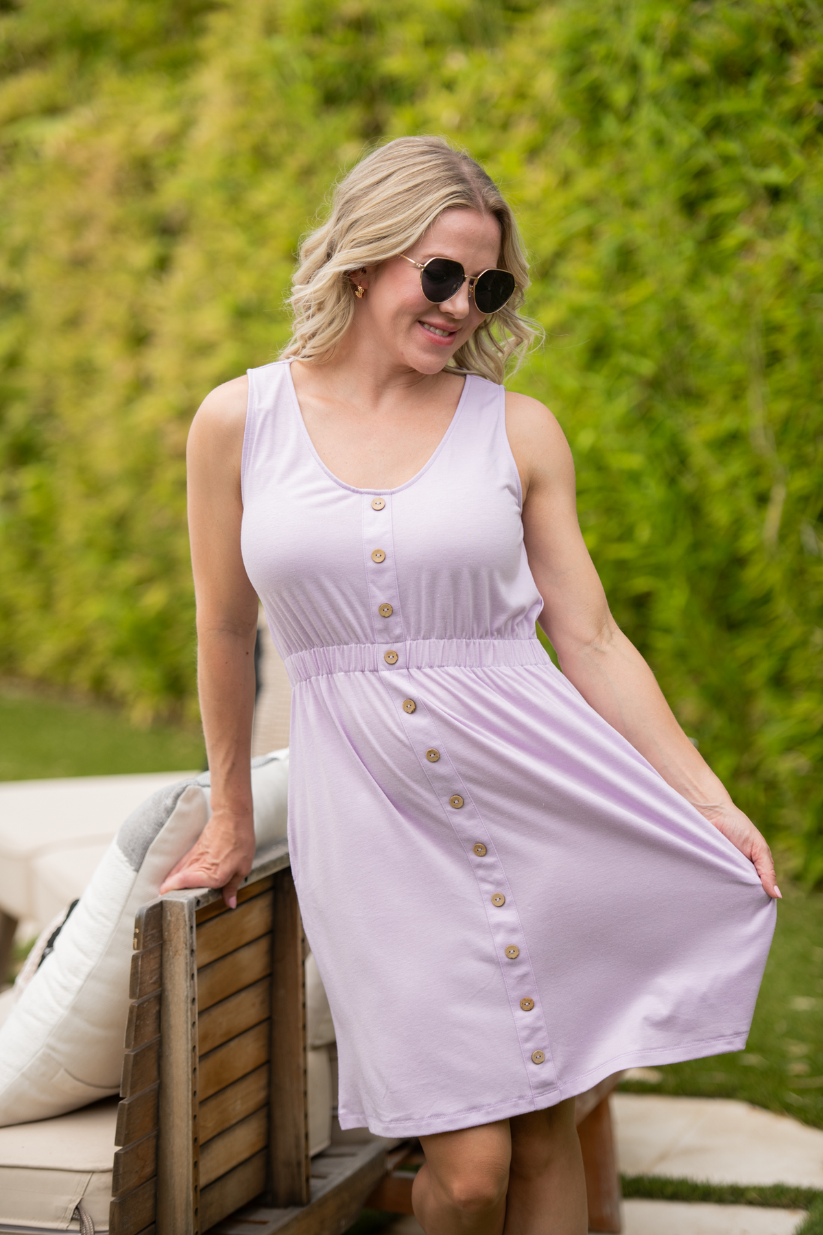 IN STOCK Beverly Button Dress - Lavender FINAL SALE by Michelle Mae