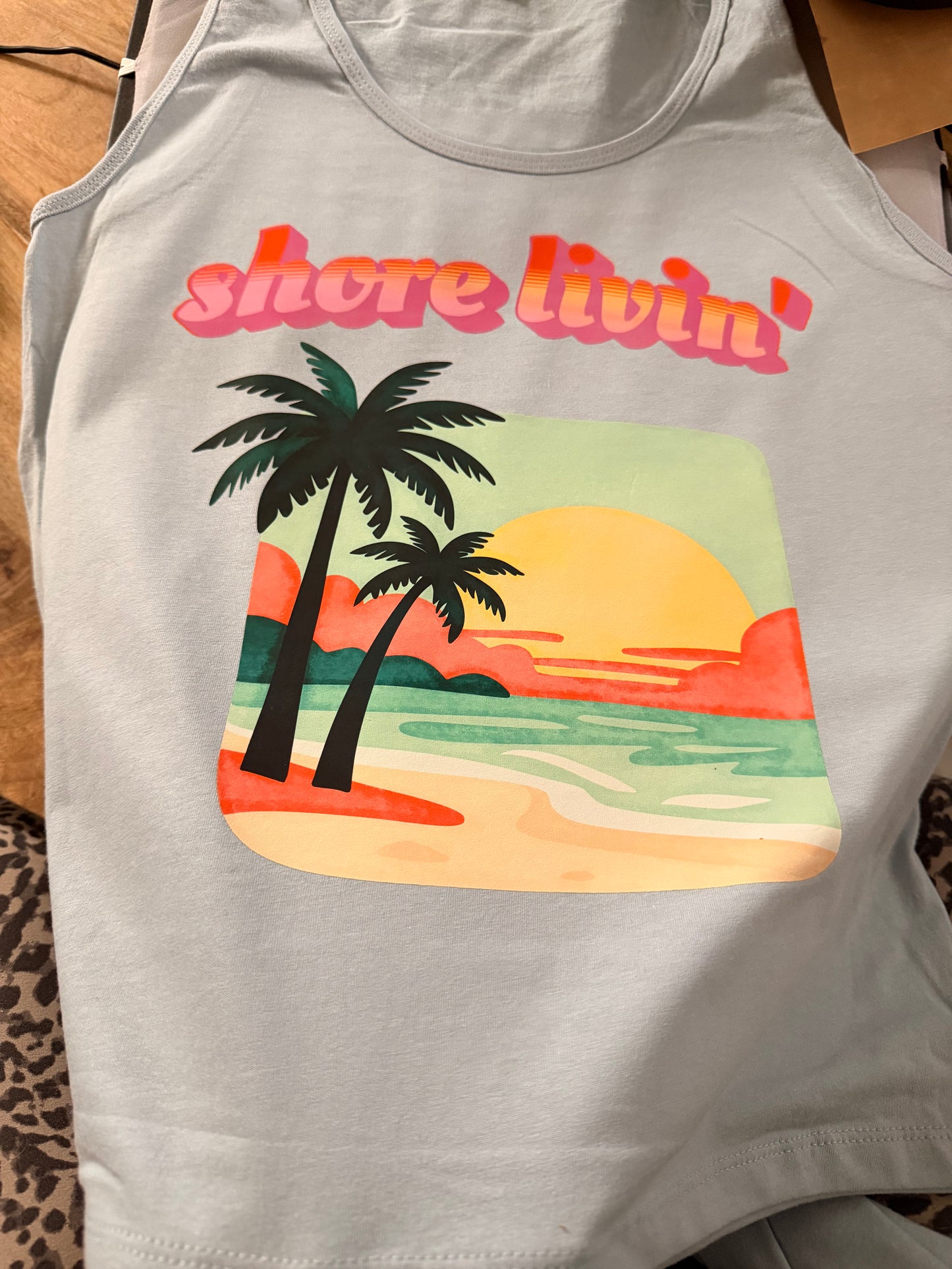 Shore Livin’ Tank Top for Women - Stonewash Denim by Knitted Grace