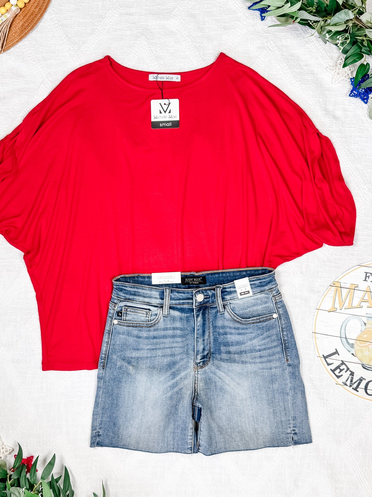 IN STOCK Darcy Dolman Top - Red FINAL SALE