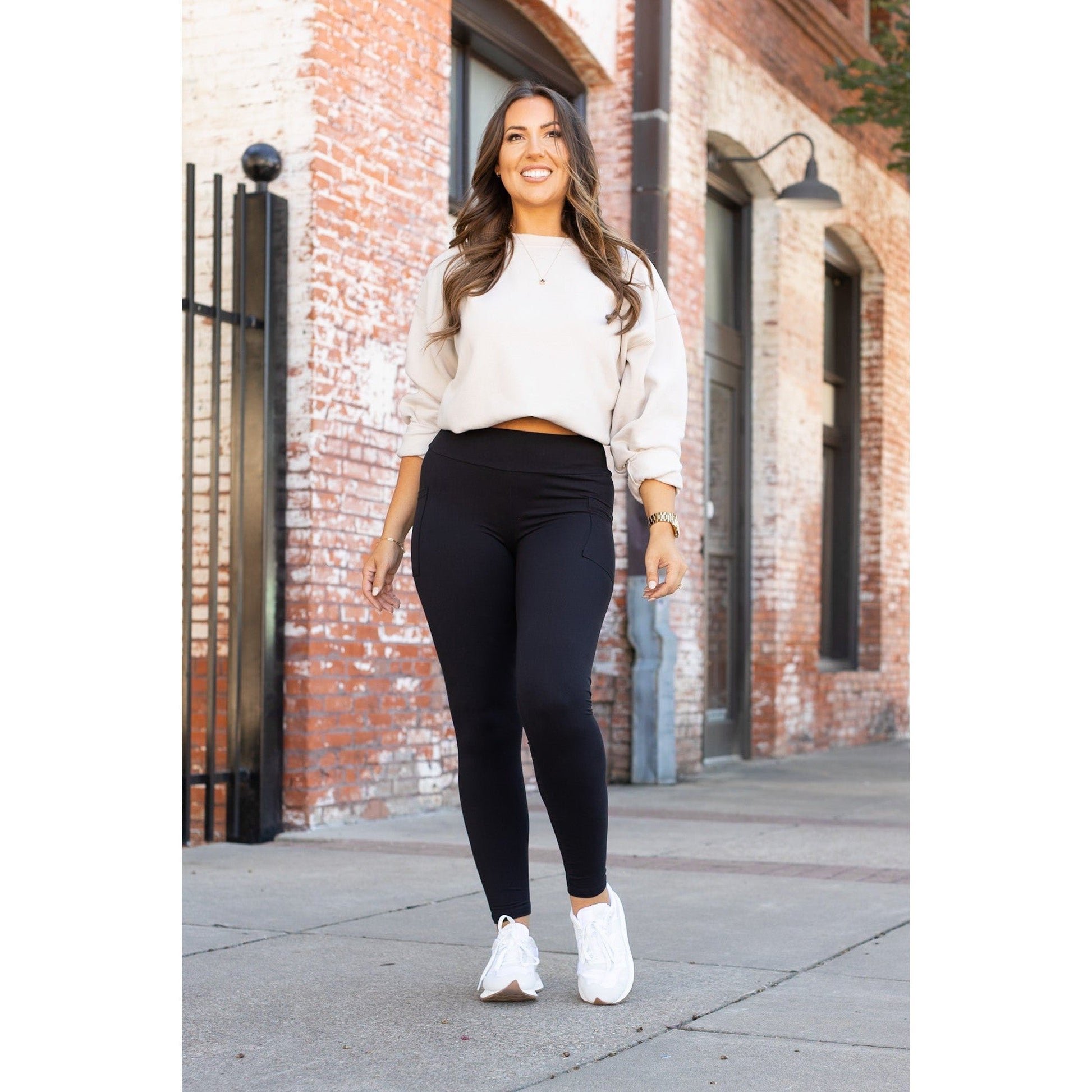 “Buttery soft black leggings for women with high waistband