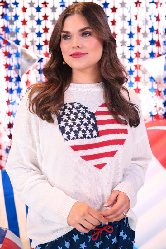 American Heart Flag Sweater by Jess Lea