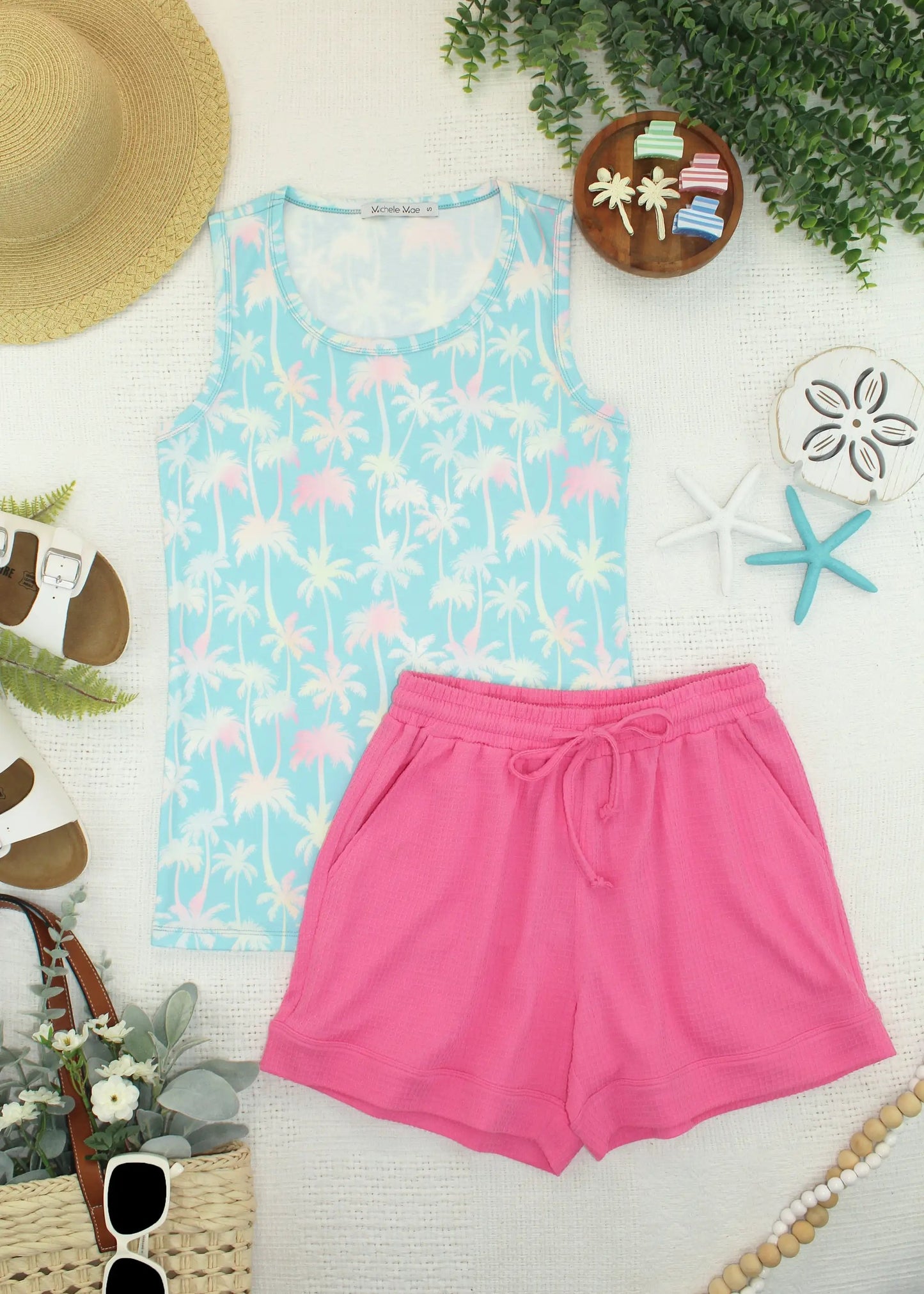 IN STOCK Ava Tank - Aqua Palm FINAL SALE by Michelle Mae