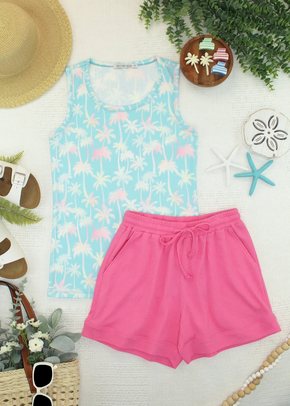IN STOCK Ava Tank - Aqua Palm FINAL SALE by Michelle Mae