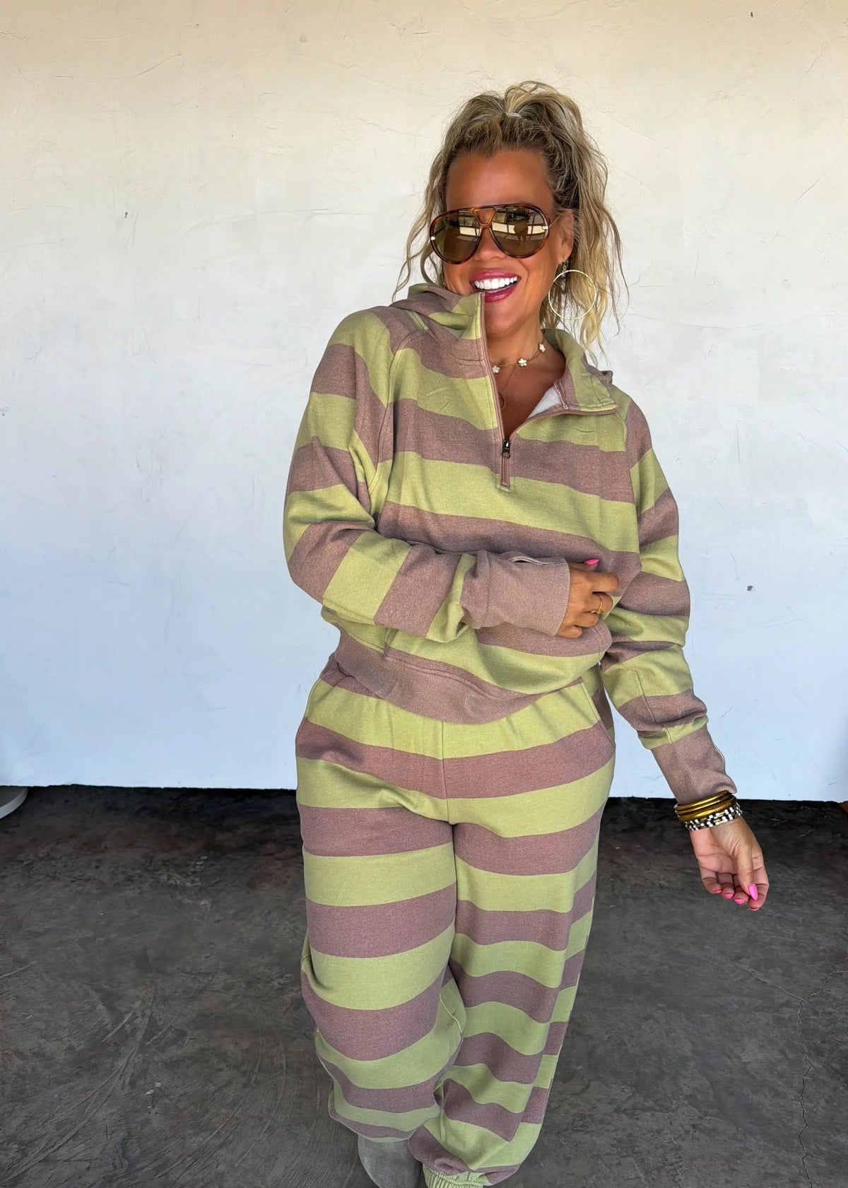 PREORDER- LILA STRIPE JOGGERS by BLAKELEY