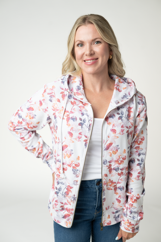 IN STOCK Fullzip Hoodie - Autumn Watercolor by Michelle Mae