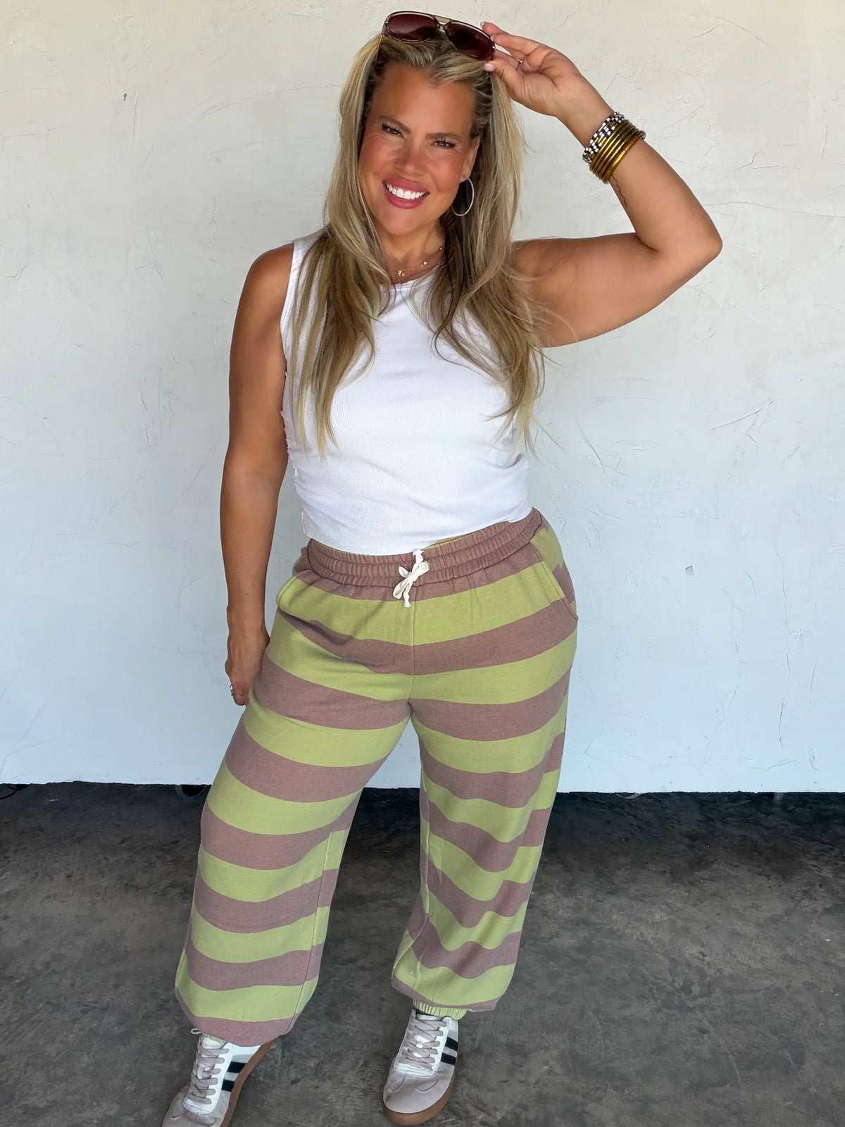 PREORDER- LILA STRIPE JOGGERS by BLAKELEY