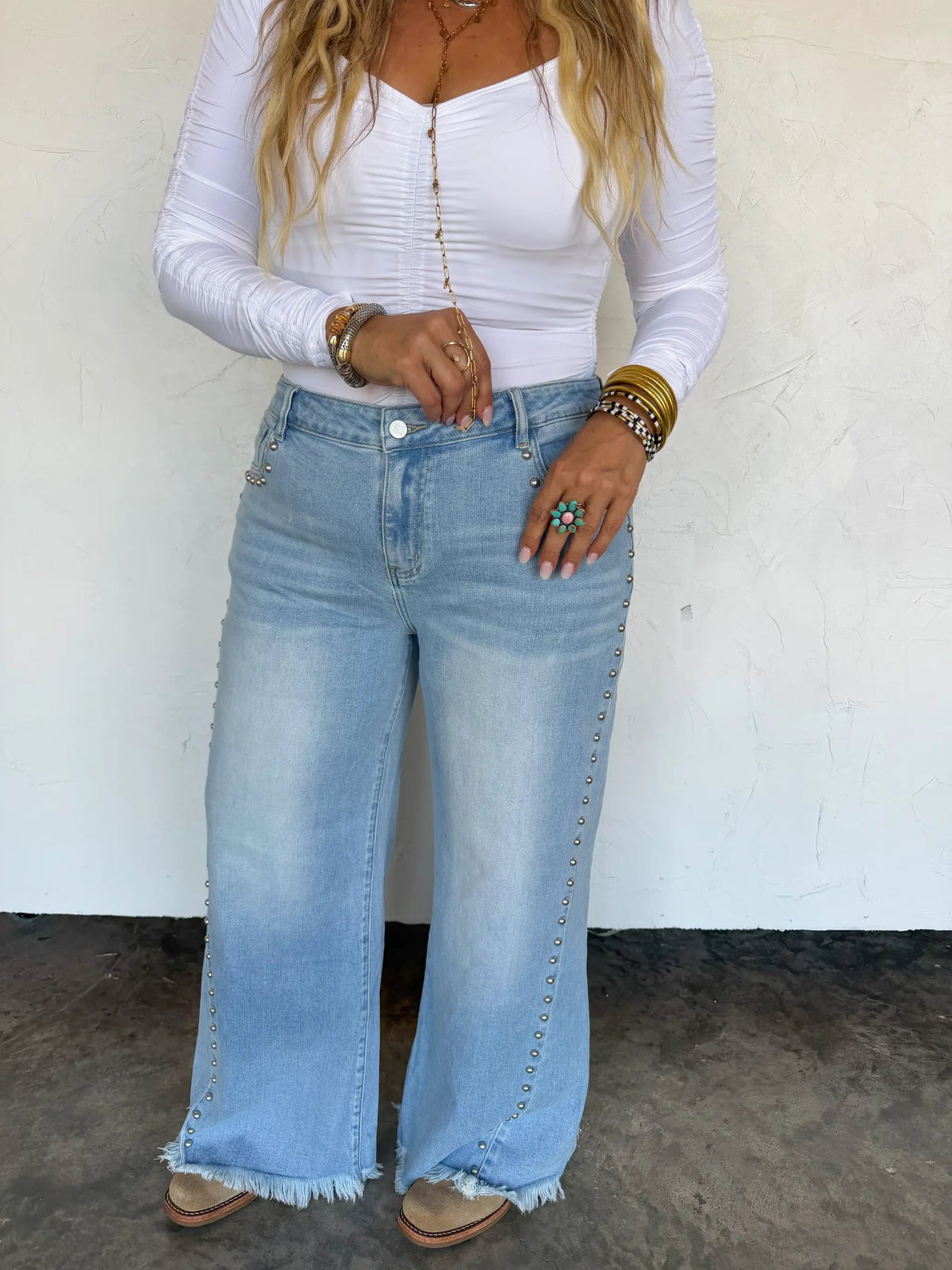 PREORDER- OFF THE GRID STUDDED JEANS by BLAKELEY