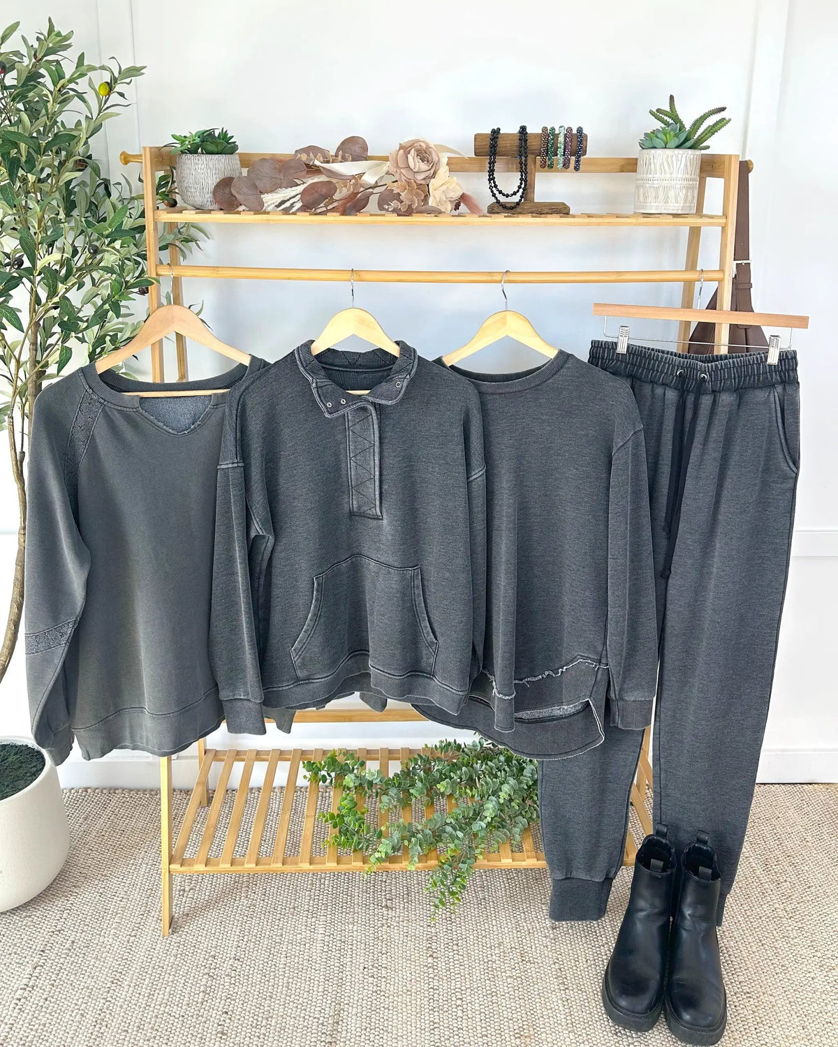 IN STOCK Vintage Wash Pullover - Black by Michelle Mae