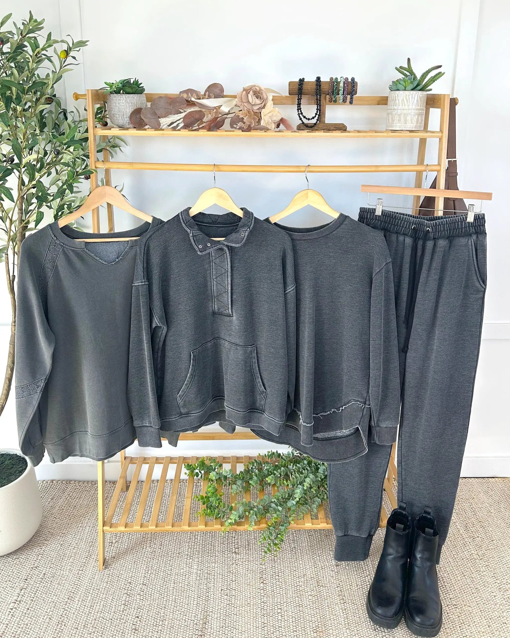 IN STOCK Vintage Wash Pullover - Black by Michelle Mae