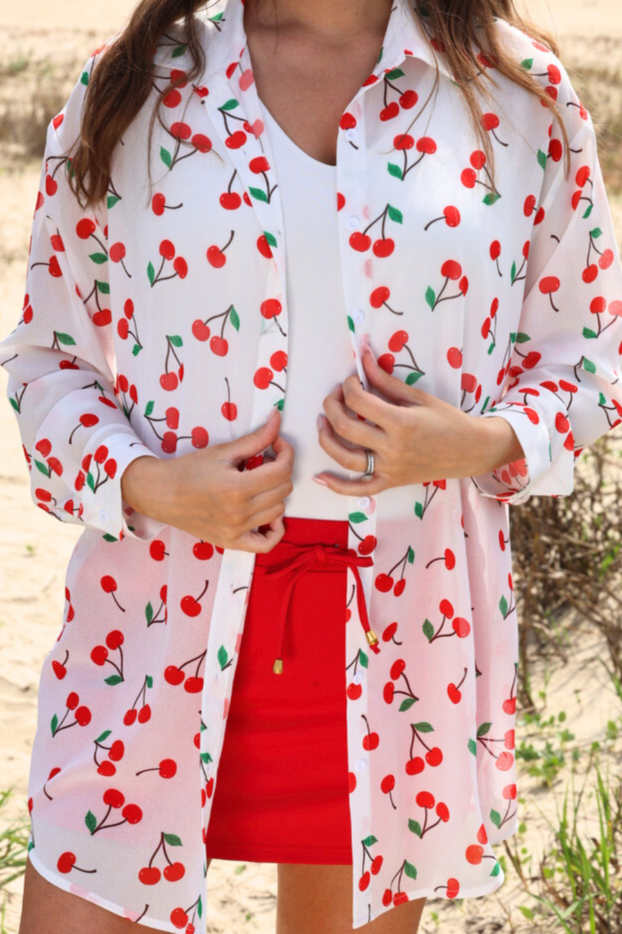 Breezy Tunic Top- Cherry Pop