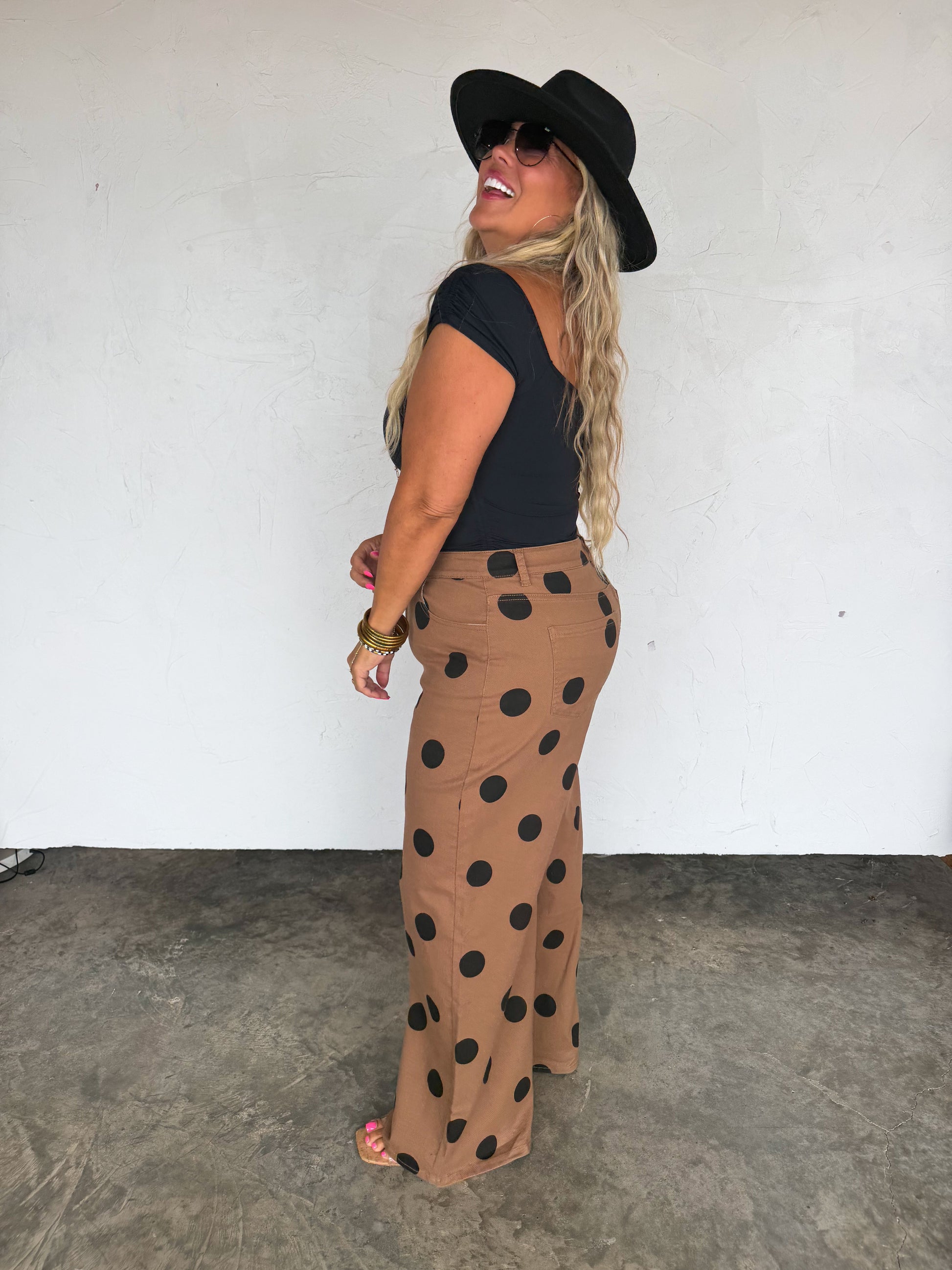 Blakeley Mocha Dot Denim Jeans - Preorder by Blakeley