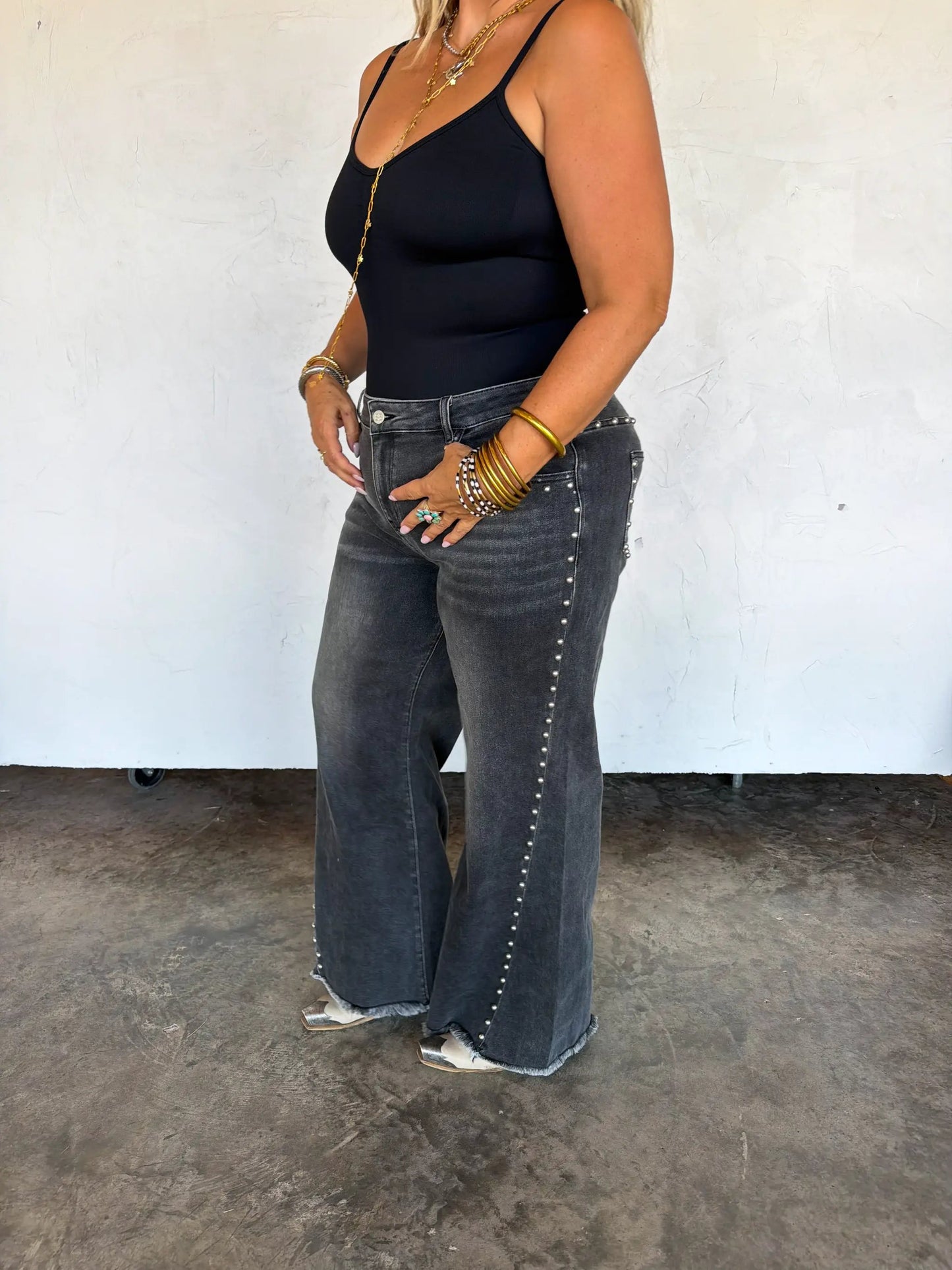 PREORDER- OFF THE GRID STUDDED JEANS by BLAKELEY