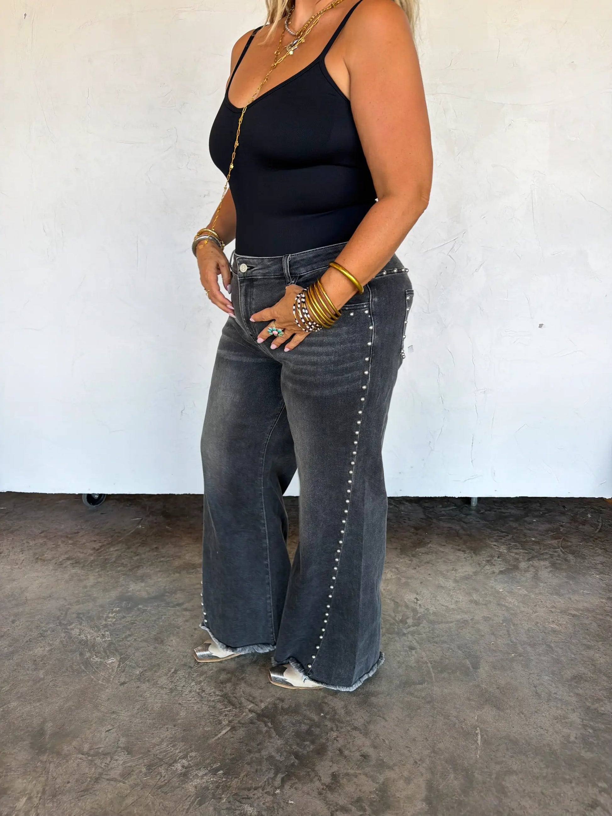 PREORDER- OFF THE GRID STUDDED JEANS by BLAKELEY