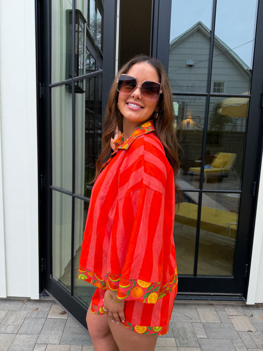 FRUIT SALAD BUTTON DOWN TOP by BLAKELEY
