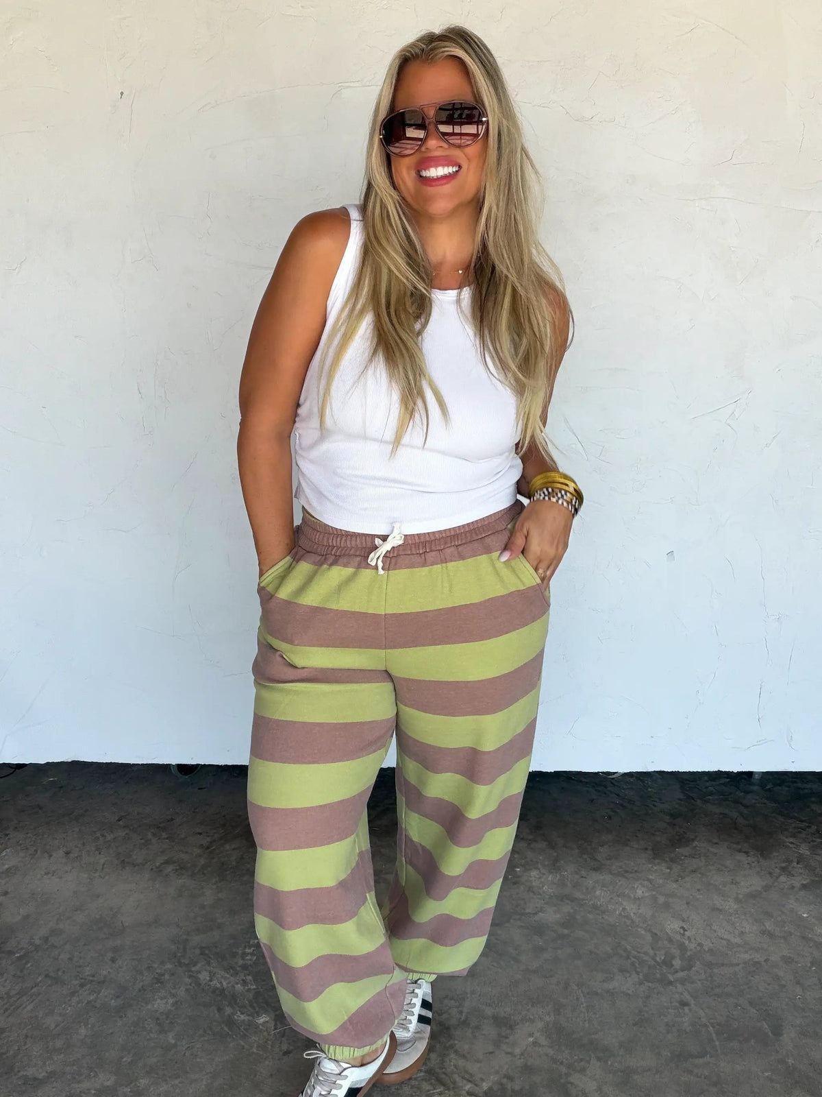 PREORDER- LILA STRIPE JOGGERS by BLAKELEY