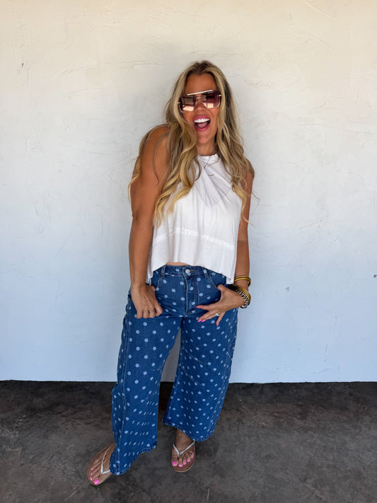 DARLING DOT BARREL JEANS by Blakeley
