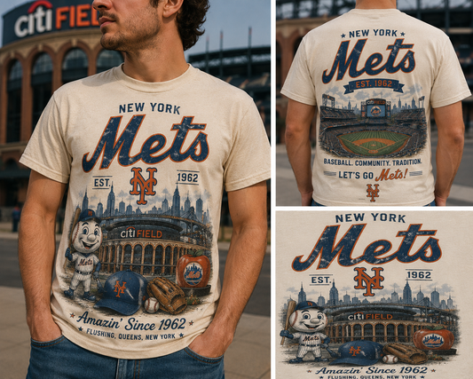 New York Mets Ivory Unisex T-Shirt